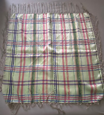 Trachtentuch Schultertuch mit Fransen, grün/rose/blau, 72x72cm + 12cm Fransen