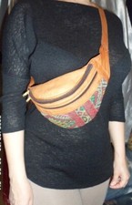 Karamell Leder Gürteltasche