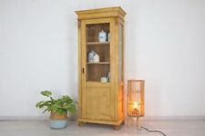 schöne schmale seitenverglaste Landhaus Vitrine, Weichholz "Antik-Lux-Münster"