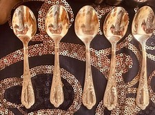 10 Kaffee-/Teelöffel Nivella Solingen 23/24 Karat hartvergoldet Top Zustand