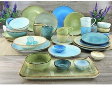 CreaTable Nature Collection 6-er Set Speiseteller 27 cm Tafelservice Steinzeug