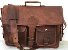 18 Zoll neue Vintage riesige Herren-Laptop-Kuriertasche aus Leder Kuriertasch...