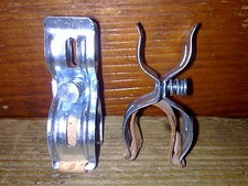 Luftpumpen Halter verzinkt mit Ledereinsatz  unbenutze Neuware Oldtimer Fahrrad