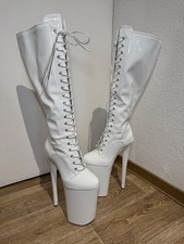 Plateau Highheels Gr 42  26cm Absätze Lack Weiß