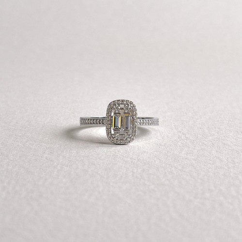 14k weißgold baguette - 14k, und