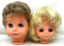 Puppenkopf Kopf für Puppe 2 Stück Gummi DDR vintage Klappaugen /P5.6/2