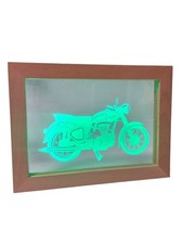 Simson AWO Sport beleuchteter LED-Holzrahmen 17x13 cm USB Schalter Plexiglas 
