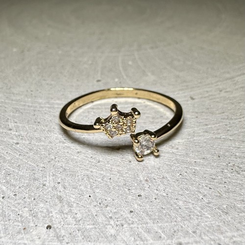 Ring vergoldet krone zirkonia - vergoldet,