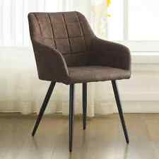 2x Esszimmerstühle Set Kunstleder Gepolsterte Metallbeine Stuhl Sessel 067br