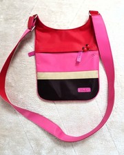 Oilily Schultertasche rot pink beige braun 1 Tasche vorn, 1 hinten ca. 22x30 cm