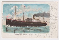 Hamburg, Dampfer "Graf Waldersee", alte Litho-AK