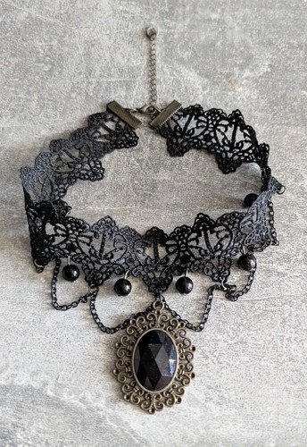 Kette halsband gothic schwarz - kette,