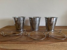 3 Stück Ikea Fintorp Stahl Blumentöpfe Eimer Eimer mit Aufhänger und Abfluss