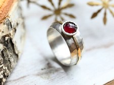 Granat Ring Bicolor 925