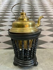 BIEDERMEIER STÖVCHEN TEEWÄRMER UM 1850 MAHAGONI KUPFER KESSEL KANNE TEETISCH