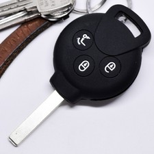 Funk Schlüssel Case Cover Hülle Schwarz für Smart 451 Fortwo Cabrio Coupe Key