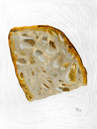 Eine scheibe brot - gemälde, auf