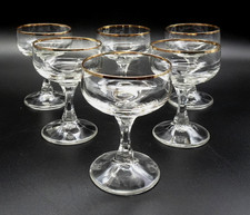6 DDR Likörgläser "Goldrand"