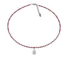 heliaden Rosa Turmalin Collier mit 925 Silber Anhänger in Tropfenform