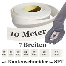 Kantenumleimer SET Weiß 10 Meter Umleimer 17 20 24 30 45 mm mit Kantenschneider
