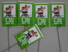 5x WM 1974 Werbe Aufkleber am Stiel TIP & TAP Fussball Weltmeisterschaft 74