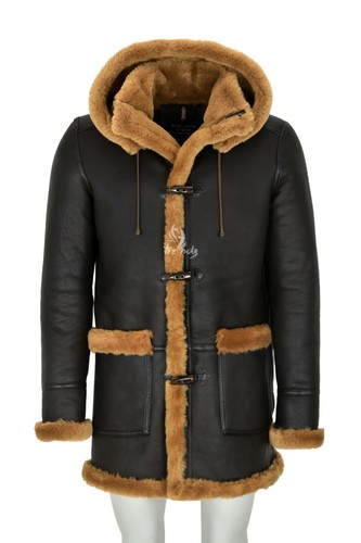 Herren lammfell dufflecoat - lammfell,