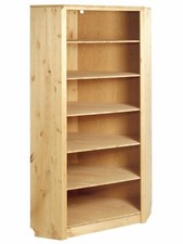 Regal Massivholz Eckregal Bücherregal Aufbewahrung Ordner Wohnzimmer Kieferholz