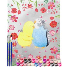 Malen nach Zahlen Wellensittich Liebe - Geschenk Basteln