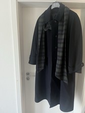 Edler Damen Mantel Wintermantel Filz DELMOD dunkelblau + Schal Gr. 40 Topzustand