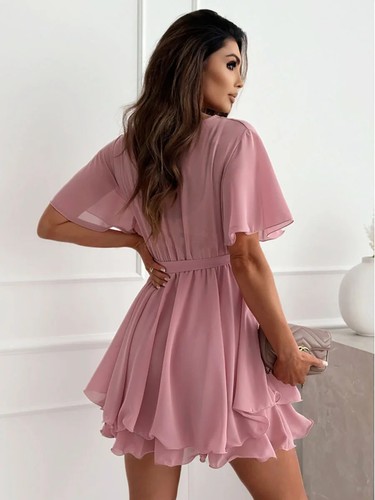Chiffon weißes damenkleid - chiffon,