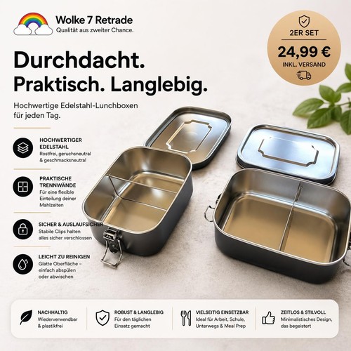 Edelstahl lunchbox set 2er - lunchbox, |