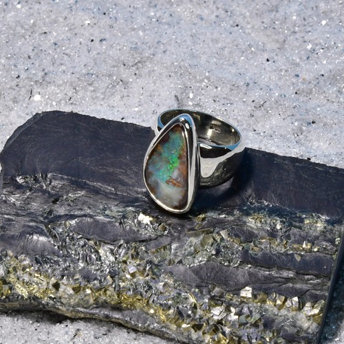 Boulder opal ring - boulder,