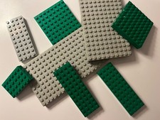 LEGO Steine Platten Set ~ 8 Platten ~ grau + grün ~ City Town ~ Konvolut