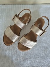 Gabor Damen Sandale Sandalen Sandalette Sandaletten Schuhe Leder gold  