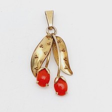 Double Anhänger Koralle Blume