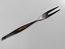 Vorlegegabel Aufschnittgabel Gabel rostfrei 19 cm alt dezentes Muster Blume