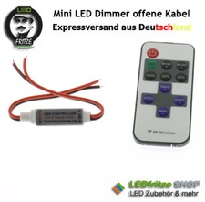 Mini LED Dimmer & Controller + 11 Key Fernb 12A 12V offene Kabel f. LED Streifen