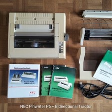 NEC Pinwriter P6 & Bidirectional Tractor & Handbücher | Nadeldrucker
