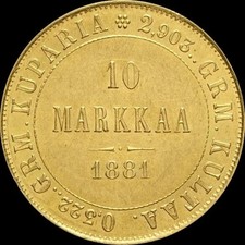 Finnland 10 Markkaa Goldmünze