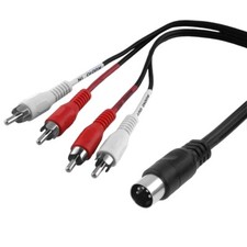 1,5m Y Kabel Adapter 4x Chinch Cinch Cinc RCA auf 1x DIN MIDI Stecker 5 polig