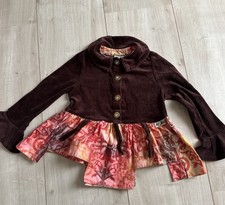 TOFF TOGS Kleid Traum Blumen Designer Vintage Kord weinrot Bordeaux Herbst 