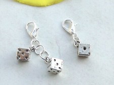 Charms Anhänger *WÜRFEL Charm *Spiel Zahlenwürfel Glücksbringer Armband Kette