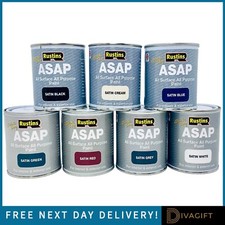 RUSTINS ASAP SATINIERT ALLZWECK-ALLOBERFLÄCHENFARBE ALLE FARBEN & GRÖSSEN NEU