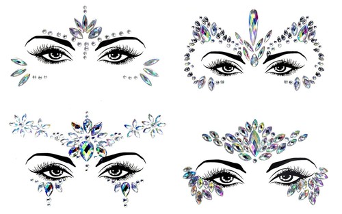 4pcs glitzersteine gesicht - 4pcs,