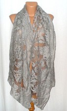Damen Tuch / Schultertuch  ca. 70 x 185 cm silbergrau  (2)