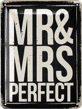 Retro blechschild und - mr, mrs