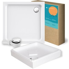 Duschwannen-Set 80x80 Flach