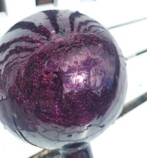 Glaskugel Gartendeko Kugel Violett Lila Rosenkugel Glas 12cm Antik Bauernsilber 