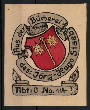 Exlibris jörg hugo staab - jörg-hugo,