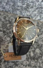 goldene Uhr "Bauhaus-British-Design-Chrono" Henry London CHISWICK HL41-CS-0106